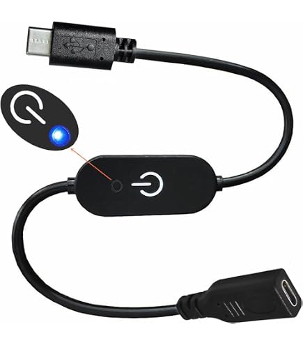 USB-C Kabel Mit Ein/Aus-Schalter – Ca. 1,2 M, Für Lüfter, LED-Lampen & Kleine Geräte
