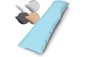 ‎ROSENKERN Rosenkern® Seitenschläferkissen Bezug 40 x 145 - Bis 60 Grad Waschbar & Allergiker geeignet - Kissenbezug 40x145 Seitenschläfer - 100% Baumwolle & geschützter Reißverschluss - Himmelblau