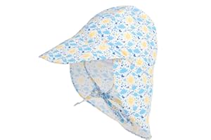LACOFIA Sombrero de Playa de protección Solar para bebé Gorro de Verano de Solapa Ajustable Super Suave para niños