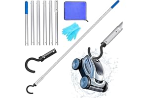 MEISHANG Haken für Poolroboter,Pool Haken für Stangen mit 2.1M Verstellbarer Stange,Zubehör Haken für Poolroboter,Universal Pool Stangenhaken für Alle Roboter-Poolstaubsauger