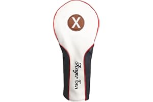 FINGER TEN Couvre Bois Golf Driver Cuir SynthÉTique Deluxe, Housses De TÊTe De Club Protector Fit Fairway Pilote Putter Rescue pour Hommes Femmes