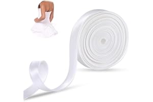 AJCOTAHM 393.7 Inches Women's Tie Back for Wedding Gown, White Adjustable Fit Satin Corset Ribbon Back Lace up Corsets Replacement Zipper or Buttons Belt Accessories