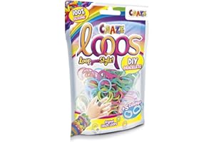 CRAZE LOOPS BAG 100 | Sachet de 100 Elastiques pour Bracelets Enfant - Kit Créatif Fabrication Bracelet, Collier et Bague Enfant