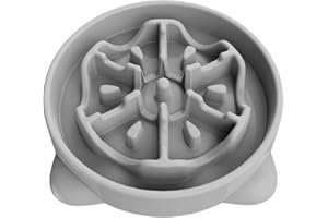 TOKAYIFE Gamelle Anti Glouton Chien Grande Taille, 27.1cm Antidérapants Anti Vomissements Gamelle pour Chien Grande Taille (L, Gris)