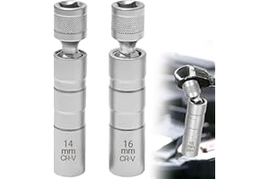 TUZHE Zündkerzenschlüssel 14mm und 16mm 2 Stück Magnet Universal Flexibel Zündkerzenschlüssel Satz Werkzeuge zum Entfernen von Zündkerzen (14mm+16mm)