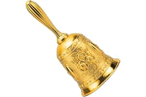 XUELIYUN Bells Guardian Bell Hand Bell Small Teacher Classroom Dinner Tibetan Bells Meditation Gift for Bedridden Mom for Churchl, Hotel, Christmas and Wedding Service, Reception, Dinner, Library, Pub,（Gold）