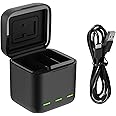 TELESIN 3-Channel USB Quick Battery Charger with Type-C Cord for GoPro Hero 11/10/9 Black, Battery Storage Carrying Case Compatible with Go Pro 9/10/11