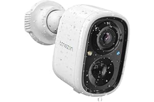 TMEZON Camera Surveillance WiFi Exterieure sans Fil,1080P Camera WiFi Batterie Rechargeable 5200mAh,Vision Nocturne,PIR Détection de Mouvement,IP65 Étanche,Audio Bidirectionnel,Micro SD/Cloud