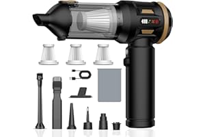 Dnoyevvs Aspirador de Mano, 25000PA Aspirador Coche Potente, 4 en 1 Mini Aspiradora de Mano Sin Cable con Accesorios, Aspiradora De Coches Portátil para Coche, Hogar, Oficina, Verde (D)