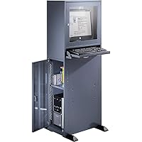 QUIPO Computerschrank | HxBxT 1625 x 600 x 350 mm | Workstation PC-Schrank Schrankschreibtisch