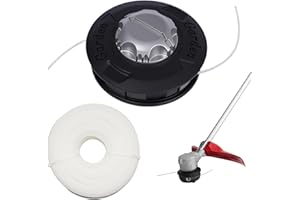 Cabezal Desbrozadora Universal Aluminio, XiXiRan M10 X 1,25 Cortacéspedes Carretes Cabezal de Corte para Desbrozadora Hilo de Nailon de Repuesto 30m x Ø2,4 mm (negro)