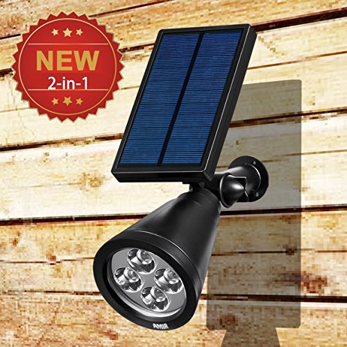 Amir Gartenleuchten, 200 Lummen Solar Lichter, 180 ° Einstellbar auto-on/off Flag Pole Lichter, Wasserdichte Outdoor Spot Licht, Sicherheits Wand Licht für Garten, Pool, Baum, etc. (Farbe ändern) - 5