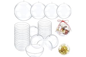 MEZHEN Bolas Navidad Transparentes Bolas Acrílicas Christmas Bola de Decoración Navideña DIY Bolas Rellenables Decoración del Árbol de Navidad