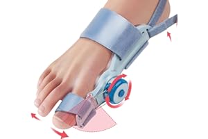 Tech Love Bunion Corrector Big Toe Straighteners, Toe Separators for Bunion Relief, Adjustable Bunion Splint with Knob Correction, Inner Silicone Pad and Anti-slip Heel Strap (1PC)