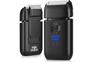 Haosens Foil Razors for Men Face, Electric Razor Shavers with Pop-Up Beard Trimmer - Precision Shaving & Triming in One for Close Shaving, 2-Speed/Type C Rechargeable/LED Display/Travel Lock (Black)