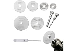 RAKIUTY Dischi Diamantati Mini di Tagliante,8 Pezzi Dischi da Taglio per Dremel,Seghe Circolari Lame,per Tagliare Legno,Plastica, Rame,Alluminio,Fibra di Vetro,Metallo Morbido,Con 1 Cacciavite
