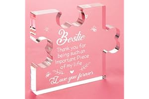 Funnli Friendship Gifts for Women, Engraved Acrylic Block Puzzle Friendship Gifts for Women, 3.35 x 2.76 Inch Table Decoration Present for Birthday, Graduation, Christmas, Anniversary