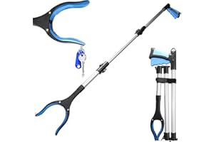 XIZAO Faltbare Greifer 108cm 360° Drehbar Greifzange Greifer Greifarm Müllgreifer Rutschfest Greifhilfe mit Magnetspitzen für Senioren Menschen mit Behinderung