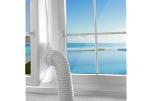 AGPTEK Fensterabdichtung für mobile Klimageräte, Klimaanlagen, Wäschetrockner, Ablufttrockner, stop Heiβluft zum Anbringen an Fenster, Dachfenster, Flügelfenster, Fensterabdichtung Klimaanlage 300cm