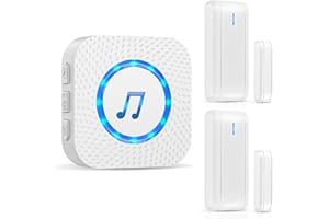 Door Alarm Sensor ChunHee Wireless Door Sensor Chime When Door Opens,Door Entry Alarm Chime for Business/Home/Kids,150M Range,5 Adjustable Volume Door Ringer Alert 2 Sensors + 1 Receiver