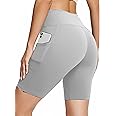 KASHIKAY CREATION Women’s Polyester Stretchable Gym Shorts with Pockets High Waist Slim Fit Elastic Closure Type and Above Knee Length | Activewear Tights | Gym Fitness Pants | Shorts for Women
