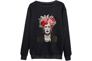 kewing Painter Avatar Sudadera Estampada Mujer Casual Suelta Cuello Redondo Tops Jersey de Manga Larga