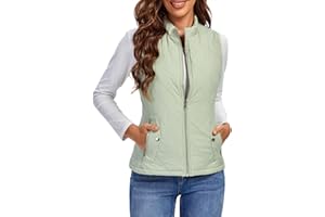 fuinloth Gilet Donna Smanicato Invernale Panciotto Dritto Collarei Giacche Ultraleggeri Senza Maniche Giacca con Tasca con Cerniera