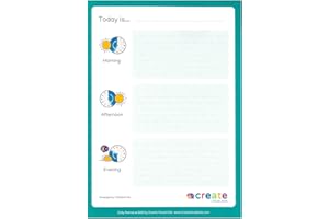 CREATE VISUAL AIDS Dementia Daily Planner Pad 50 page A4 daily planner for dementia showing morning, afternoon and evening to support autism, dementia, learning difficulties, adhd