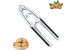 PTBWS Cascanueces,Abridor de Nogal, Cascanueces Acero Inoxidable,Cascanueces Antideslizante,Cascanueces de Metal, Cascanueces Multifuncional,para Nueces, Avellanas, Nueces y Mariscos (Negro)