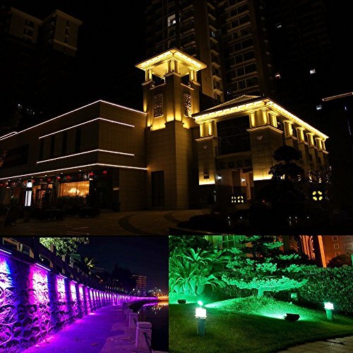 Ustellar 2er RGB 15W LED Fluter Mit Fernbedienung Stecker 16 Farben und 4 Modi, IP66 Wasserdicht LED Flutlicht, Garten Stimmungslichter - 8