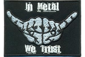 IN METAL we trust, Heavy Metal Fingers Wacken Rockabilly Aufnäher Patch Abzeichen