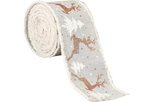 HUSHUI Cinta de Navidad Ancha Cinta de Navidad de 5 Metros de Ancho para Envolver Regalos Cintas Anchas para Tartas de Navidad Árbol Coronas Tarjetas Decoraciones