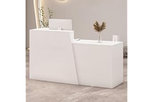 ZRBDDEF Empfangstheke mit Schublade und Ablagefächern – Moderner Kassentisch mit viel Stauraum, Empfangstisch für Büro, Salon, Geschäft oder Café