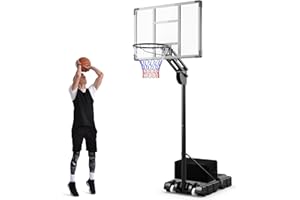 ‎COSTWAY COSTWAY Basketballkorb Outdoor, Basketballständer 135/143-305 cm höhenverstellbar, Basketballkorb mit Ständer, 2 Rädern & Gewichtssack, Mobile Korbanlage Basketballanlage für Kinder, Erwachsene