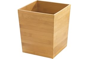 mDesign Kosz na śmieci w kształcie sześcianu, uniwersalny kosz na śmieci do sypialni, łazienek i biur, kosz na śmieci do recyklingu i innych śmieci, naturalny