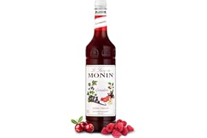 BLUE NILE FOODS Monin Premium Grenadine Syrup for Cocktails and Mocktails | Vegan and Gluten-Free Cocktail Syrup for Home and Bar | 1L Bottle with Monin Syrup Cocktail Recipe Card