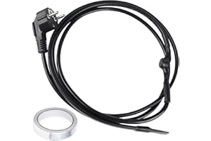 CPROSP 1m Câble Chauffant Antigel 250V 24W/m, Câble Chauffant avec Thermostat, Fil Chauffant Antigel avec Fiche de Sécurité, Prévient le Gel des Éviers, des Tuyaux et des Plantes