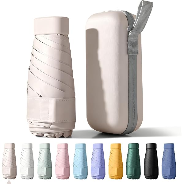 Mini Parapluie Pliant De Poche – Plié 17 Cm, 250 G, 6 Baleines, Anti-UV Et Déperlant – Avec Poignée Télescopique Intégrée - 7