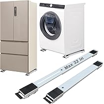 2 Stuks Wasmachine Roller Beugel Staal Heavy Duty 300KG Lager Uitschuifbare Apparaat Roller voor Wasmachine Koelkast(zwart
