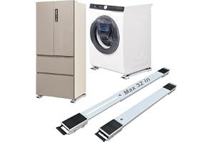 YU LI 3DH Appliance Rollers Heavy Duty,Max 32in,Second Generation Extendable Appliance Rollers Mobile Washing Machine Base Easily Move Washing Machines, Dryers, Refrigerators, Furniture (White)