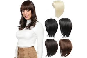 PARXITN Hair Topper für Frauen Synthetische Haareile 30cm Hair Toupet mit Pony gerade Wiglets Haareile für dünnes Haar Blond