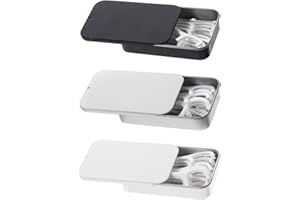 Aeaocvo 3 Pack Dental Floss Pick Holder, Dental Floss Pick Box Metal Storage Box for Flosser Pill Oral Care (Black, White, Silver)