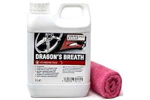 detailmate ValetPro Dragons Breath - Detergente per cerchioni, tanica da 1 l, con panno in microfibra incluso, 40 x 40 cm