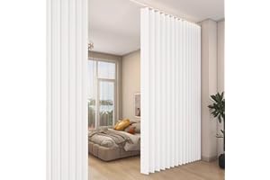 ‎PLODAXE Raumteiler Vorhang Extra Breit H241xB254CM Wasserdicht, Raumtrenner Vorhänge mit Haken, Schrankvorhang Faltbarer Raumteiler für Bad/Schlafzimmer/Wohnzimmer/Büro/Sichtschutz(Weiß)