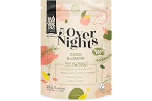 LA NEWYORKINA Overnights Coco y Limón. Copos de Avena Finos. Gachas de Avena con Proteínas Naturales. Oatmeal para Batidos. Porridge Vegano para Desayuno en Envase de 400gr