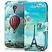 Produktbild Saxonia Tasche Samsung Galaxy S4 Mini Hülle Flip Case Schutzhülle Handytasche mit Kartenfach Motiv Paris 1890 (Eiffelturm)