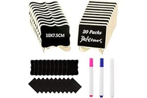 Mini Chalkboard Signs, VIPITH 20 Pack Wood Small Chalkboard Blackboard Chalk Board with Easel Stand, Reserved Signs for Tables Weddings Parties, Food Labels for Buffet Special Event Decoration