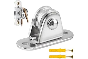 Daryunk U-Type Ball Bearing Pulley Block - Stainless Steel Wall Mounted Adjustable Angle System for Handling and Moving Sliding Wire Rope, Loading 176 Pounds