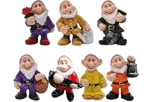 DOYOMTOY Lot de 7 statues naines de jardin - Mini statue de bonsaï de jardin - Mini jouet pour enfants - Cadeau amusant - Accessoire de jardin féérique pour extérieur - Décoration de jardin