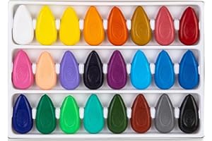 Smavles Crayons 24 Couleurs Crayons de Bébé Lavables et Non Toxiques,Caryons pour Tout-Petits Jouets Empilables